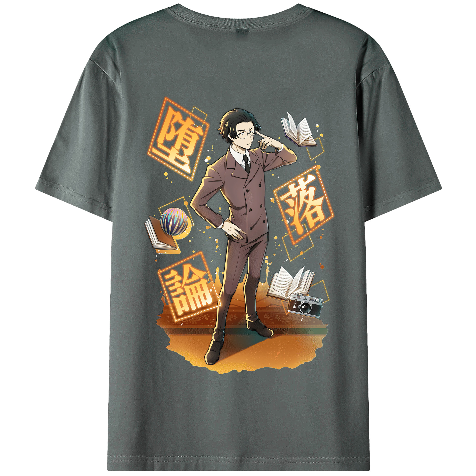 （画像用） 文豪ストレイドッグス Bungo Stray Dogs 綿100％半袖Tシャツ（背面プリント）